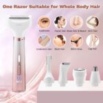 Electric Razors for Women, 5 in 1 Bikini Trimmer for Women, Wet/Dry Electric Shaver, Painless Womens Razor Shavers, Facial Hair Removal for Face Nose Eyebrow Arms Armpit Legs... by Psmicor