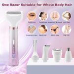 Electric Shavers Razors for Women, 5 in 1 Bikini Trimmer for Women, Wet/Dry Womens Electric Shaver Razor, Face Shaver for Face Nose Eyebrow Arms Armpit Legs Pubic Area, Facial... by Psmicor