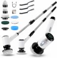 Electric Spin Scrubber for Cleaning-2 Adjustable Speeds,8 Cleaning Brushes,Cordless Cleaning Tools, Shower Scrubber with Long Handle,Power Scrubbers for Cleaning Bathroom, Tile Tub by Iopsk