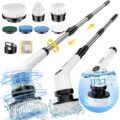 Electric Spin Scrubber Upgraded Battery with Extra-Long Runtime, IPX7 Waterproof Power Cleaner with 7 Brush Heads, 2 Speeds Adjustable Long Handle for Bathroom, Floor, Shower,… by EYEFEAT