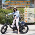 Electric Tricycle for Adults, 750W(Peak 1350W), 48V13Ah Ebike, 20"x4.0" Aluminum Folding Fat Tire 3 Wheel Electric Trike, Max 20MPH Hydraulic Brake, Rear Motor Differential by NARRAK