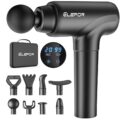 Elefor Massage Gun Deep Tissue,Percussion Back Massager Gun for Athletes Muscle Massage Gun for Pain Relief with 8 Massage Heads & 20 Speeds (Matte Black) by Elefor