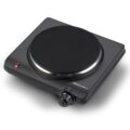 Elite Gourmet ESB-301BF# Countertop Single Cast Iron Burner, 1000 Watts Electric Hot Plate, Temperature Controls, Power Indicator Lights, Easy to Clean, Black by Elite Gourmet