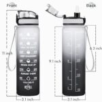 Enerbone Water Bottle, Leakproof BPA & Toxic Free, Motivational Water Bottle with Times to Drink and Straw, Fitness Sports Water Bottle with Strap for Office, Gym, Outdoor Sports by Enerbone