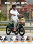 ESKUTE E Trike Electric Bike, Peak 1200W Brushless Motor Folding Trike 18X3.0 Fat Tire Ebike, 499Wh Removable Battery, Step-Thru 3 Wheel Electric Bicycle, Up to 55 Miles, 18MPH+... by ESKUTE