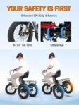 ESKUTE E Trike Electric Bike, Peak 1200W Brushless Motor Folding Trike 18X3.0 Fat Tire Ebike, 499Wh Removable Battery, Step-Thru 3 Wheel Electric Bicycle, Up to 55 Miles, 18MPH+... by ESKUTE
