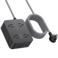 Extension Cord 6 Ft, HANYCONY Surge Protector Power Strip Long Cord 8 Outlets 4 USB Ports(2 USB C), Wall Mount, 1080J Surge Protection, Desk Charging Station for for Home Office… by HANYCONY