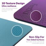 Extra Thick Exercise Yoga Mat with Strap - 2/5 Inch (10MM), Non-Slip Workout Mat for Yoga, Pilates, and Floor Exercises by Feetlu
