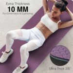 Extra Thick Exercise Yoga Mat with Strap - 2/5 Inch (10MM), Non-Slip Workout Mat for Yoga, Pilates, and Floor Exercises by Feetlu