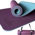 Extra Thick Exercise Yoga Mat with Strap – 2/5 Inch (10MM), Non-Slip Workout Mat for Yoga, Pilates, and Floor Exercises by Feetlu