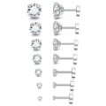Fansilver 20G Hypoallergenic Flat Back Earrings for Women Men Silver 14K Gold Stainless Steel Stud Earrings Brithstone Cubic Zirconia Studs Surgical Steel Cartilage Earrings for… by Fansilver