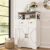 Farmhouse White Storage Cabinet with Doors and Drawers, Freestanding Kitchen Pantry Cabinet, Floor Storage Cabinet Hutch Cupboard for Kitchen/Laundry/Living Room/Bedroom by Befrases