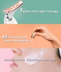 Fastaid Red-Light-Therapy-for-Face and Neck, Red Light Therapy Wand, 7 Color Led Face Neck Massager for Skin Care, White by Fastaid