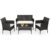 FDW | 4-Piece Patio Furniture Set | Black | Outdoor Wicker Furniture with Coffee Table | Modern Rattan Chairs Conversation Set | Outdoor Seating | Weather-Resistant | for Porch,… by FDW