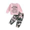 Fernvia Toddler Girls Clothes 2T 3T 4T 5T Fall Outfits Baby Pullover Sweatshirt & Camouflage Pants Set Kids Winter Sweatsuit by Fernvia