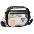 Fibrdoo Clear Bag Stadium Approved, Leather Clear Crossbody Purse Bag for Concerts Sports Events Festivals by Fibrdoo
