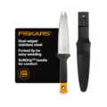 Fiskars Hori Hori Garden Knife with Sheath, Multi-Purpose Heavy Duty Gardening Hand Tool for Weeding, Planting, Digging with Hanging Hole by Fiskars