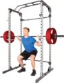 Fitness Reality Power Cage Squat Rack with Optional LAT Pulldown, Cable Crossover, 800 lb Capacity, Multi-Grip Pull-Up Bar, Adjustable Safety Bars, Strength Training for Home Gym by Fitness Reality