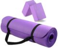 Fitvids All Purpose 1/2-Inch Extra Thick High Density Anti-Tear Exercise Yoga Mat with Carrying Strap and Yoga Blocks, Multiple Colors by Fitvids