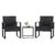 Flamaker 3 Pieces Outdoor Patio Wicker Furniture Set, Modern Rattan Chair Conversation Sets with Coffee Table for Yard and Bistro (Black) by Flamaker