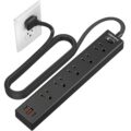Flat Plug Power Strip, 6 Ft Ultra Thin Extension Cord, Surge Protector with 5 Outlets & 3 USB Ports (2 USB C), 1700 Joules, Wall Mount, Desktop Charging Station for Home Office… by HOPOW