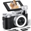 FLATIC Digital Camera, 4K 64MP Cameras for Photography with 64GB Card, 18X Zoom Autofoucs Vlogging Camera for YouTube with 180° Flip Screen, Compact Vlog Travel Camera Kit for… by FLATIC