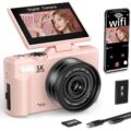 FLATIC Digital Camera, 5K 75MP Cameras for Photography with WiFi & 64GB TF Card, Autofoucs Vlogging Camera for YouTube with 180° Flip Screen, Compact Vlog Travel Camera Kit for… by FLATIC