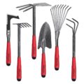 FLORA GUARD Garden Tool Set, 6-Piece Heavy Duty Gardening Hand Tools with Soft Rubber Handle, Includes Trowel, Rake, 2-in-1 Hoe & Crack Weeder, Durable Yard Tools, Ideal… by FLORA GUARD