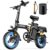 Foldable Ebike for Adults, 2000W/1000W, 40/28MPH, 52V 25Ah, 48V 15Ah, Keyless Ignition, 60-80 Miles Range Folding Electric Bike, 14″ Commuter Adult Electric Bicycle, UL2849… by DTTZH