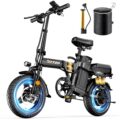 Foldable Ebike for Adults, 2000W/1000W, 40/28MPH, 52V 25Ah, 48V 15Ah, Keyless Ignition, 60-80 Miles Range Folding Electric Bike, 14″ Commuter Adult Electric Bicycle, UL2849… by DTTZH
