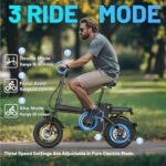 Foldable Electric Bike for Adults, 14" Folding E-Bike with 500W Peak Motor, Electric Bicycle with 48V Removable Battery UL 2849 Certified, 25 Miles PAS Range, Electric Commuter... by REOCRO