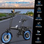 Folding Electric Bike for Adults, 14" Ebike 500W Peak Motor, 23MPH | 35 Miles PAS Range | 48V12Ah Removable Battery | Commuter Foldable Electric Bicycles | UL 2849 Certified |... by Generic