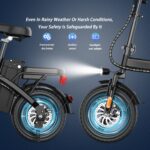 Folding Electric Bike for Adults, 14" Ebike 500W Peak Motor, 23MPH | 35 Miles PAS Range | 48V12Ah Removable Battery | Commuter Foldable Electric Bicycles | UL 2849 Certified |... by Generic