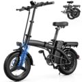 Folding Electric Bike for Adults, 14″ Ebike 500W Peak Motor, 23MPH | 35 Miles PAS Range | 48V12Ah Removable Battery | Commuter Foldable Electric Bicycles | UL 2849 Certified |… by Generic
