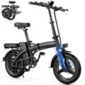 Folding Electric Bike for Adults, 500W Motor, 23MPH, 14″ Mini Ebike | Pedal Assist | 30° Uphill | Shock Absorbers | 48V12AH Removable Battery | UL 2849 | Dual Disc Brake | 38… by Generic