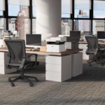 Furmax Office Chair Ergonomic Computer Desk Mesh Chair Mid Back Swivel Lumbar Support with Armrest (1, Black) by Furmax