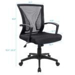 Furmax Office Chair Ergonomic Computer Desk Mesh Chair Mid Back Swivel Lumbar Support with Armrest (1, Black) by Furmax