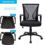 Furmax Office Chair Ergonomic Computer Desk Mesh Chair Mid Back Swivel Lumbar Support with Armrest (1, Black) by Furmax