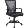 Furmax Office Chair Ergonomic Computer Desk Mesh Chair Mid Back Swivel Lumbar Support with Armrest (1, Black) by Furmax