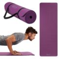 Gaiam Essentials Thick 2/5″ (10mm) and Thin 1/4″ (6mm) Yoga & Pilates, Fitness & Exercise Mat with Easy-Cinch Carrier Strap by Gaiam