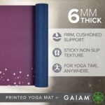 Gaiam Yoga Mat - Premium 6mm Print Extra Thick Non Slip Exercise & Fitness Mat for All Types of Yoga, Pilates & Floor Workouts (68"L x 24"W x 6mm Thick) by Gaiam