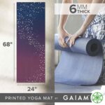Gaiam Yoga Mat - Premium 6mm Print Extra Thick Non Slip Exercise & Fitness Mat for All Types of Yoga, Pilates & Floor Workouts (68"L x 24"W x 6mm Thick) by Gaiam