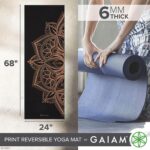 Gaiam Yoga Mat - Premium 6mm Print Reversible Extra Thick Non Slip Exercise & Fitness Mat for All Types of Yoga, Pilates & Floor Workouts (68" x 24" x 6mm Thick) by Gaiam