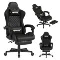 Gaming Chair,Ergonomic Computer Chairs for Adults with Footrest, PU Leather Office Chair with Adjustable Lumbar Support & Pocket Spring Cushion – Heavy Duty 400lb Capacity Gamer… by Opiesit