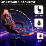 Gaming Chair with Footrest, High Back Gaming Chairs PVC Leather Ergonomic Gamer Chair with Adjustable Headrest Lumbar Support Racing Style Video Gaming Chair for Office/Home... by WOTSTA