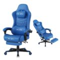 Gamtimer Gaming Chair, 400 lbs Adult Chair, High Back Computer Chair with Footrest and Linked Armrests, Office Video Game Chair with Lumbar Support (Blue) by MINOMAC