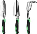 Garden Tool Set, 3 Pack Aluminum Heavy Duty Gardening Kit Includes Hand Trowel, Transplant Trowel and Cultivator Hand Rake with Soft Rubberized Non-Slip Ergonomic Handle, Garden… by ZUZUAN