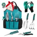 Garden Tool Set, Gardening Gifts for Women, Men, Mom, Dad, 11-Piece Heavy-Duty Aluminum Hand Tools Set with Tote Bag, Ergonomic Handles, Rust-Proof Starter Garden Kits,… by FiveJoy