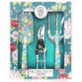 Garden Tool Set Gardening Hand Tools Kit, Floral Sturdy Garden Gifts, 4 PCS Heavy Duty Shovel Kit Including Trowel, Sharp Pruner, Hand Rake, and Mat (Blue Set) by Deaname