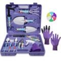 Garden Tool Set, Stainless Steel Heavy Duty Gardening Tools 30 PCS w/Floral Print, Trowel Rake Weeder Pruner Shears Sprayer Digging Claw Gloves, Ideal Gardening Set for Women by Tbltaca